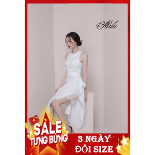 Váy Đầm nữ đai eo sẻ đùi lót ren - Váy Đầm Thiết Kế Cao Cấp Alula