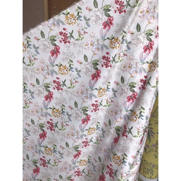 VẢI COTTON LỤA HÀN chính phẩm mẫu hoa