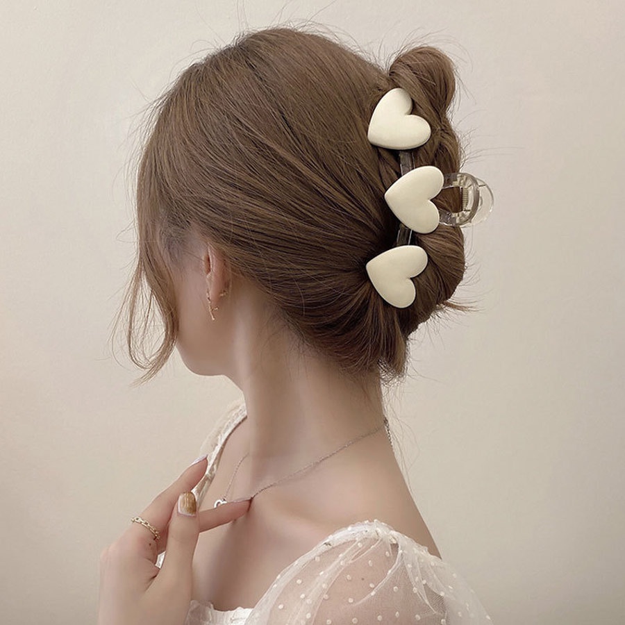 Kẹp Tóc Hình Trái Tim Đính Ngọc Trai Nhân Tạo Thời Trang