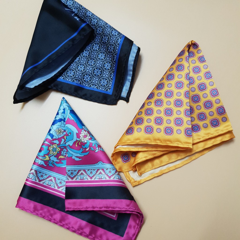Khăn cài áo vest cho nam - Pocket square họa tiết