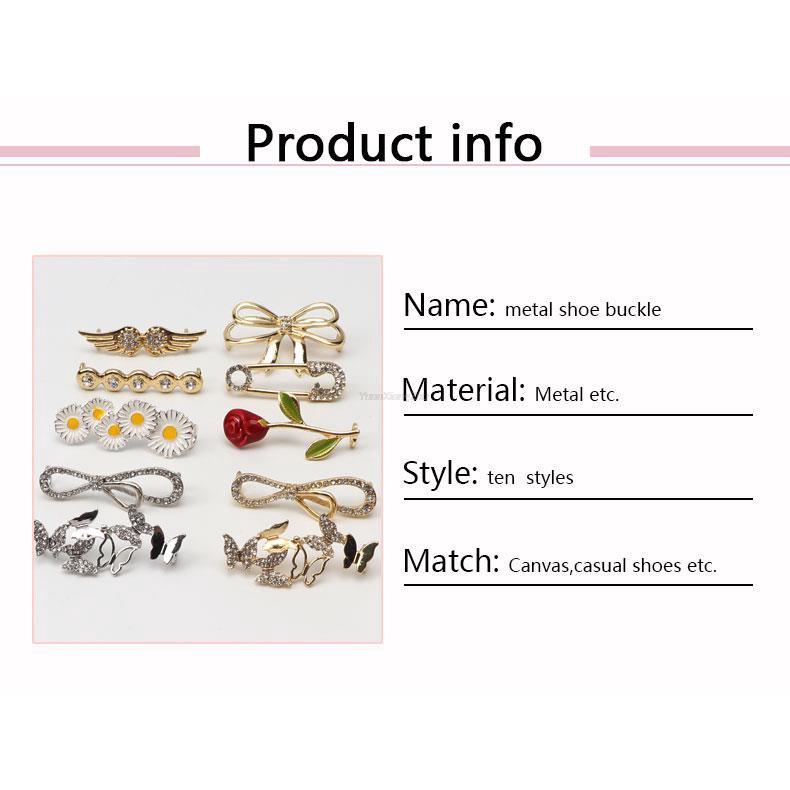 1 Phụ Kiện Trang Trí Dây Giày Bằng Kim Loại Đính Đá Thời Trang DIY