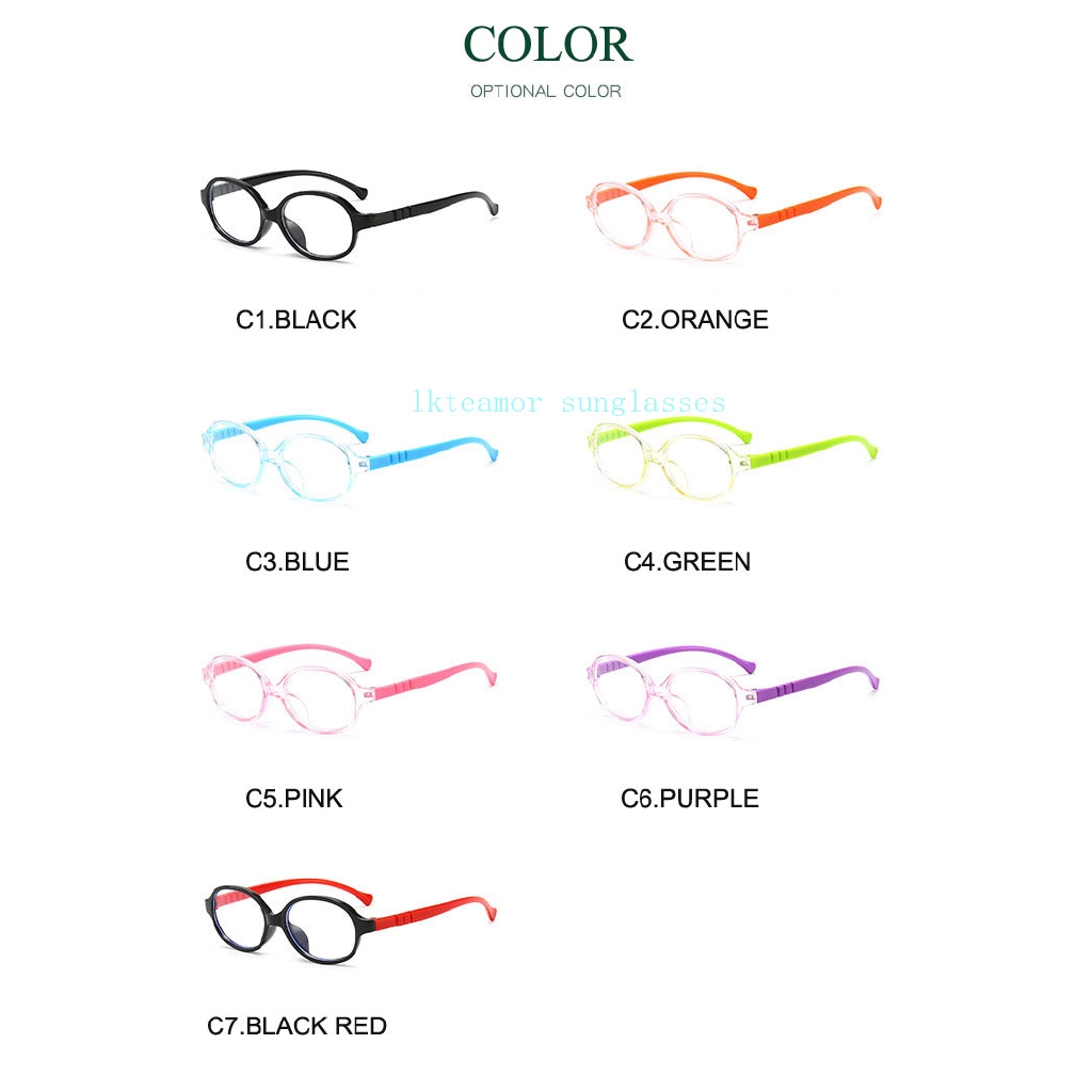 Mắt kính gọng oval chống ánh sáng xanh thời trang dành cho các bé