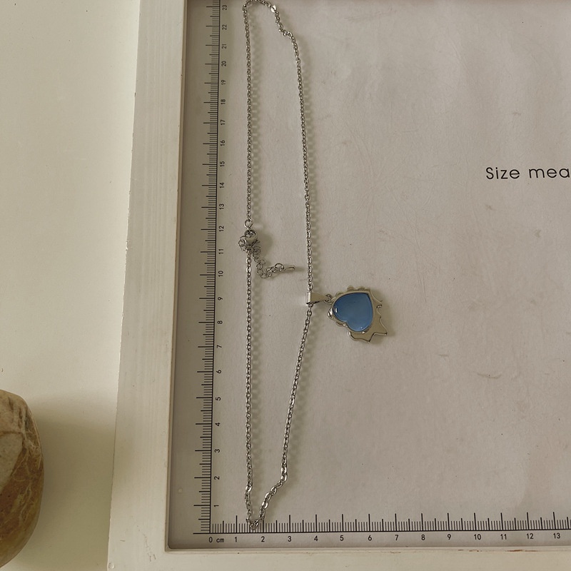 Vòng cổ Mặt Trái Tim Màu Xanh Dương Đơn Giản Thời Trang