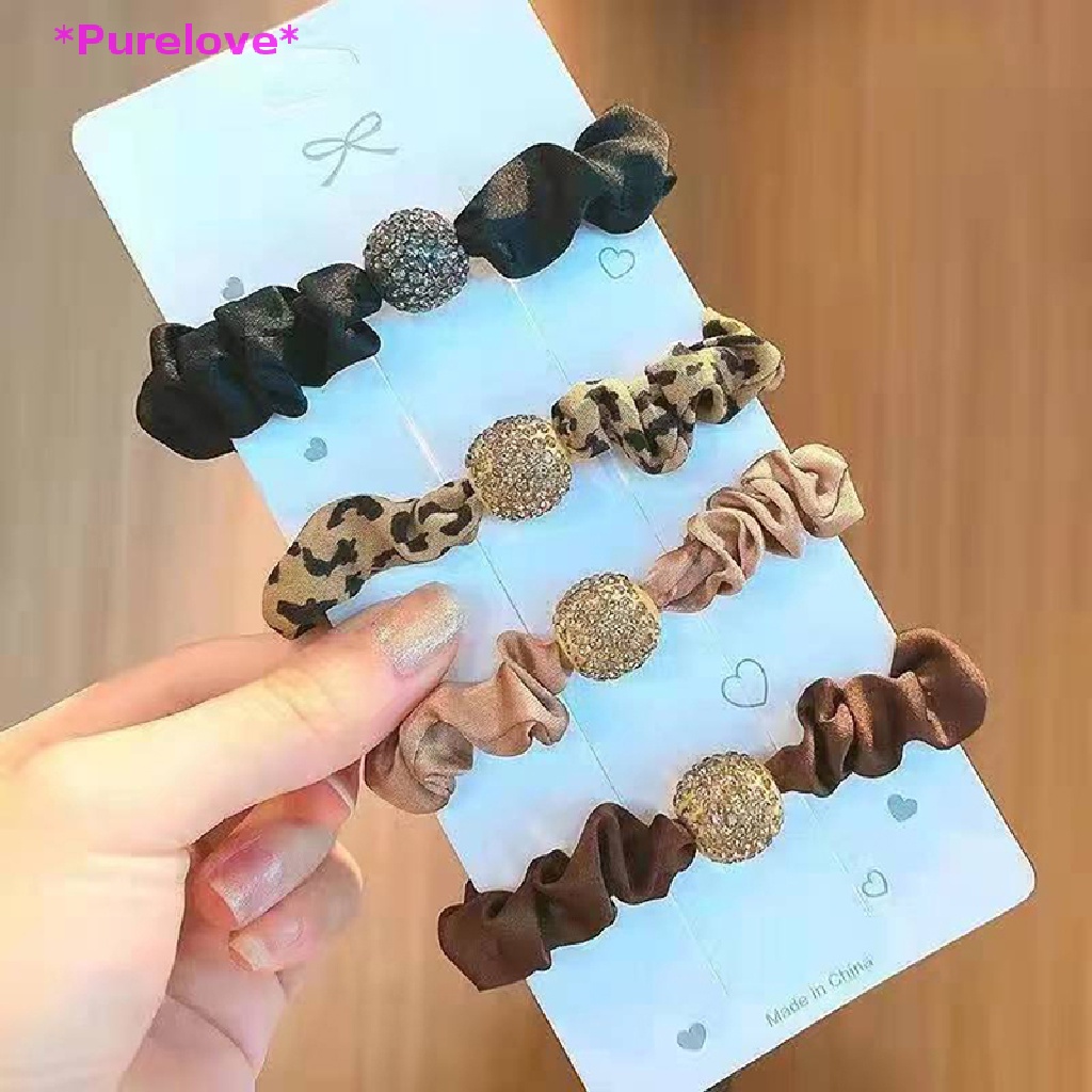 Dây Cột Tóc Co Giãn Đính Hạt Màu Caramel / Gấu Xinh Xắn Dành Cho Nữ Mới