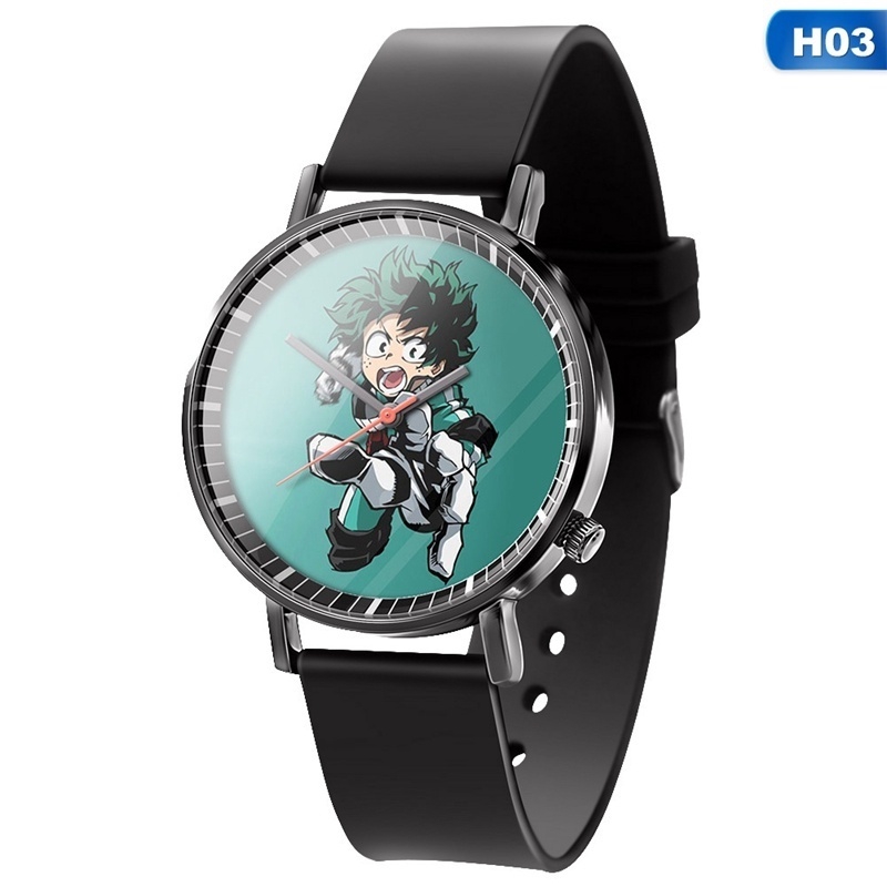 Đồng hồ đeo tay mặt đá thạch anh in hình anime My Hero Academia cá tính cho nam và nữ