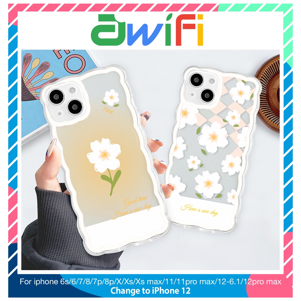 Ốp lưng iphone trong lượn sóng hoa good time 6s/6plus/7/7plus/8/8plus/xs/11/12/13/pro/max/plus/promax-Sale Hot V1-2