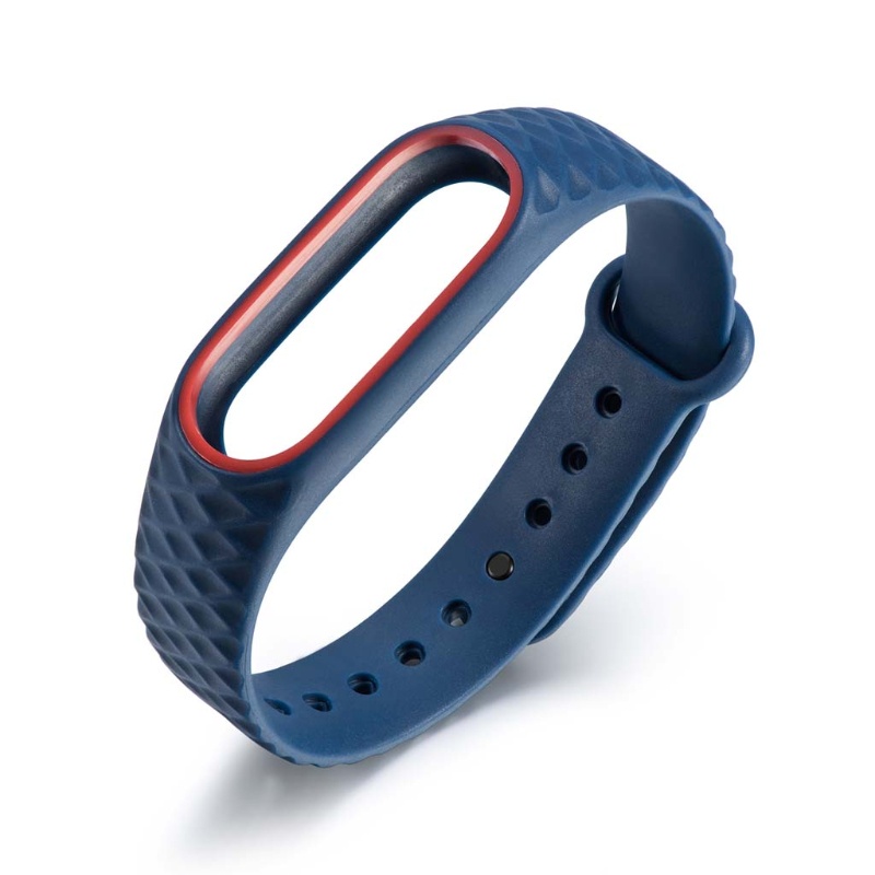 Dây Đeo Tay Thay Thế Chất Liệu Silicon Họa Tiết Hình Thoi Cho Xiaomi MI Band 2