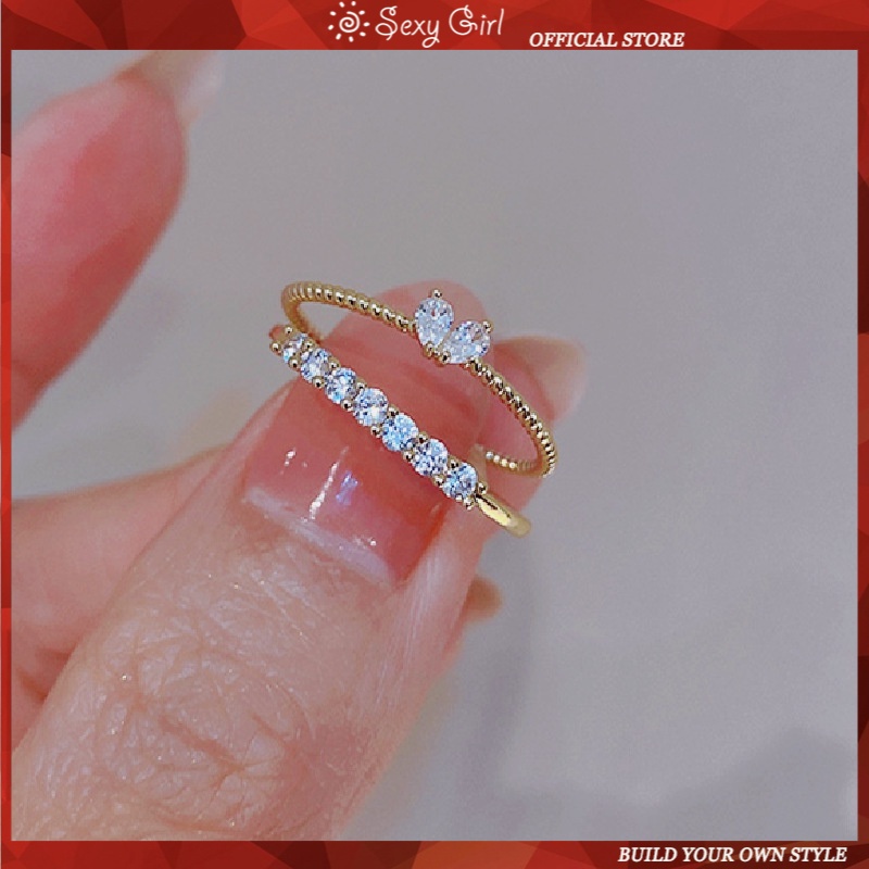 Nhẫn Hình Trái Tim Sang Trọng Phong Cách Hàn Quốc Cho Nữ