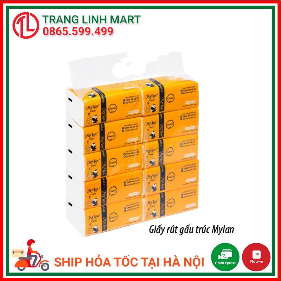 Combo 10 gói Giấy Rút Gấu Trúc MyLan 3 Lớp 300 Tờ