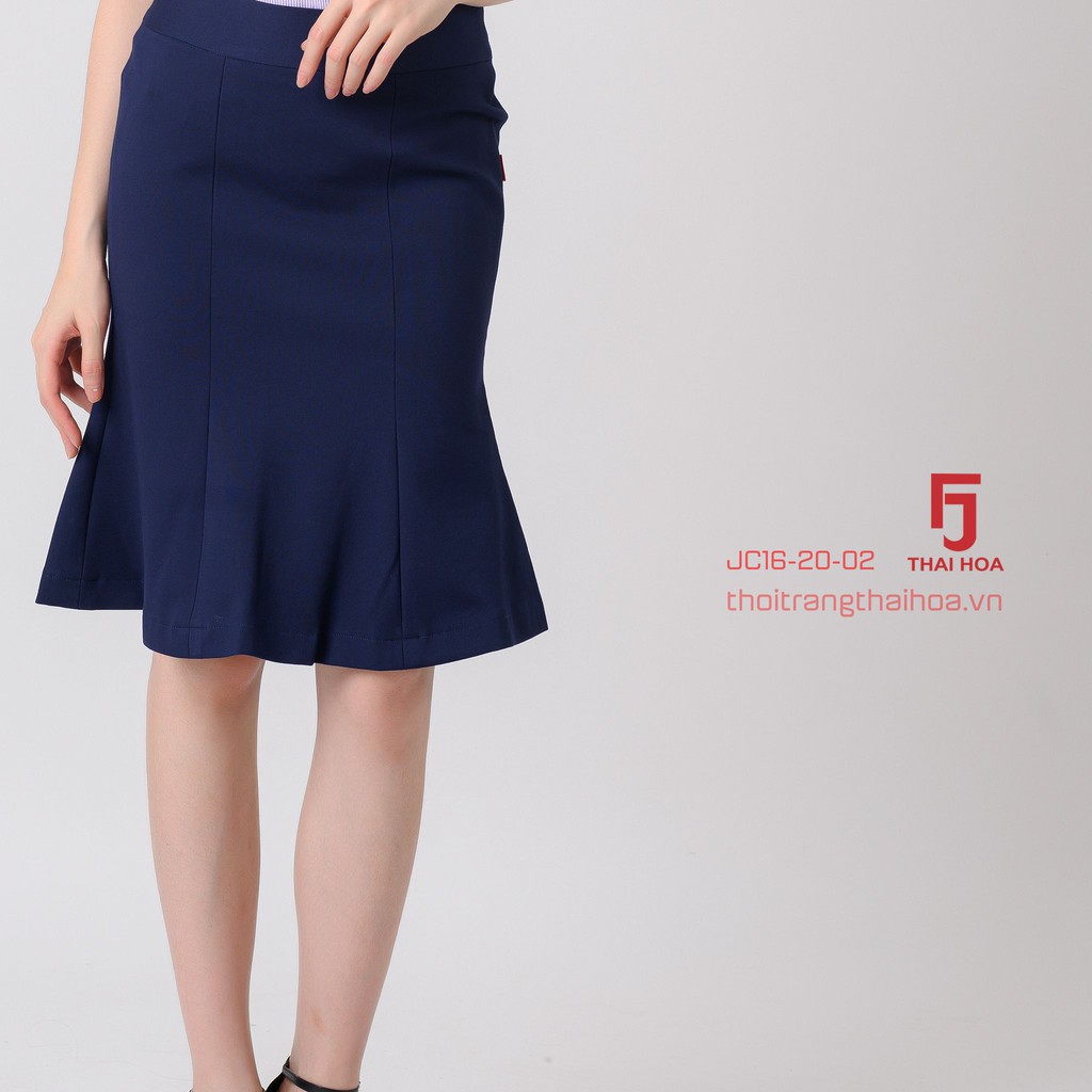 Chân váy xòe Thái Hòa JC16-20-02 🌹 Chân váy công sở , màu xám, dáng xòe, trẻ trung dễ phối đồ