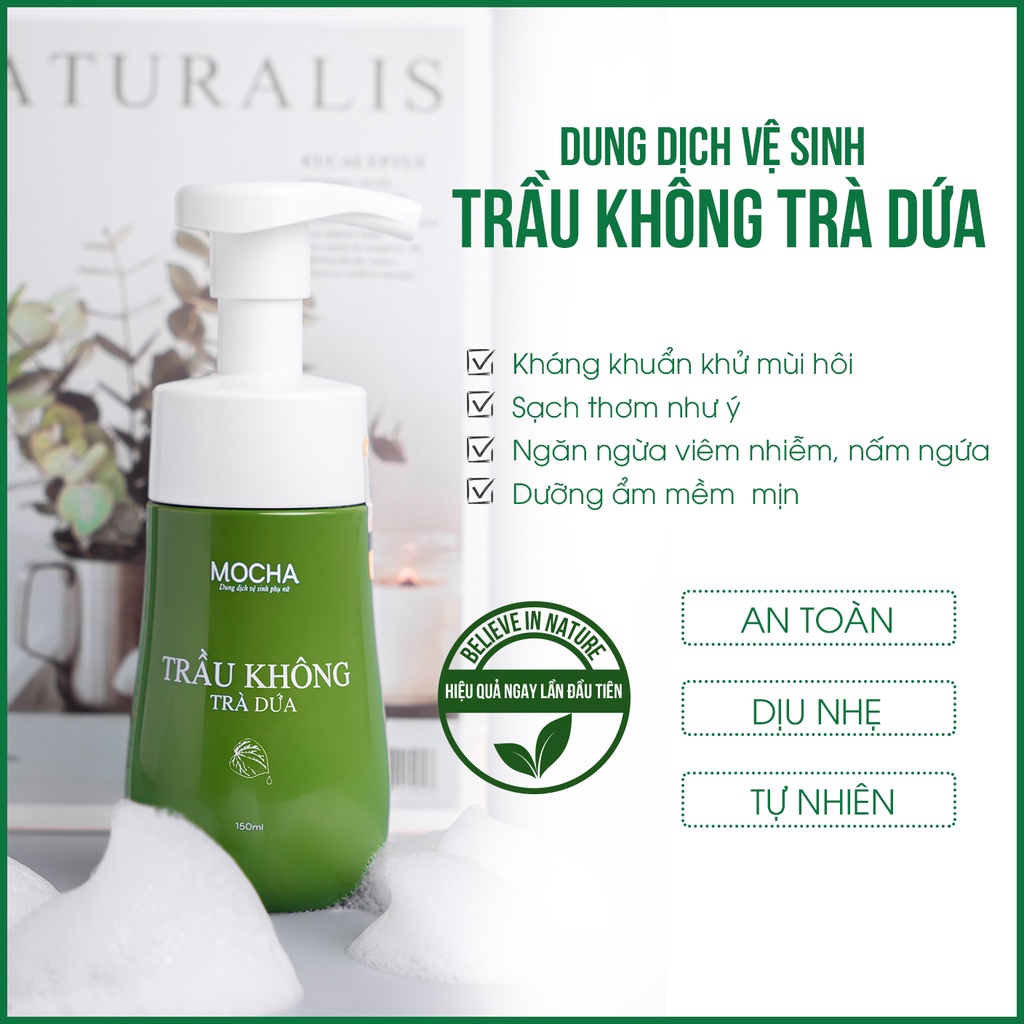 Dung dịch vệ sinh phụ nữ trầu không trà dứa MOCHA, mua 1 chai tặng nước hoa vùng kín MOCHA