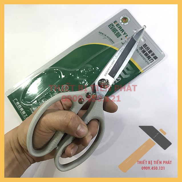 [CHÍNH HÃNG] KÉO CẮT BERRYLION CÁN XÁM INOX304 CẮT GÀ CẮT THỰC PHẨM DÀI 230MM CAO CẤP NO.1215