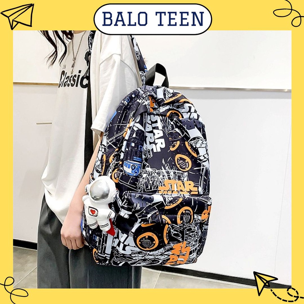 Balo Thời Trang Nam Nữ Ulzzang Teen Thể Thao Túi Cặp Xách Đi Học, Đi Chơi Du Lịch Đeo Vai Mẫu Loang 2022