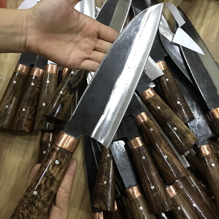 Dao Deba cực phẩm cho gian bếp, Hàng Siêu Chất, Đẹp Rèn thủ công từ nhíp xe ô tô của thương hiệu Mộc Nhiên