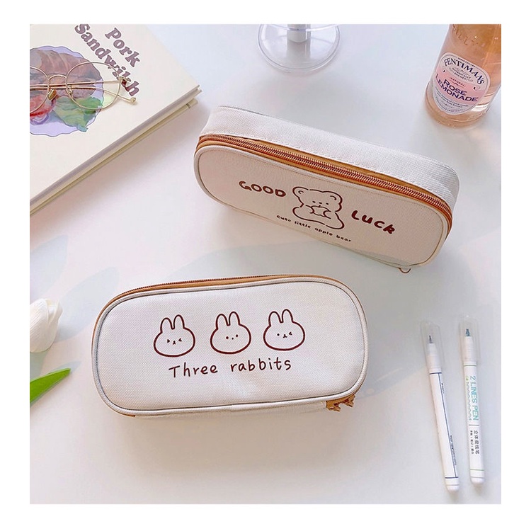Túi Đựng Bút Bằng Vải canvas In Hoạt Hình Nhật Bản Dành Cho Trẻ Em