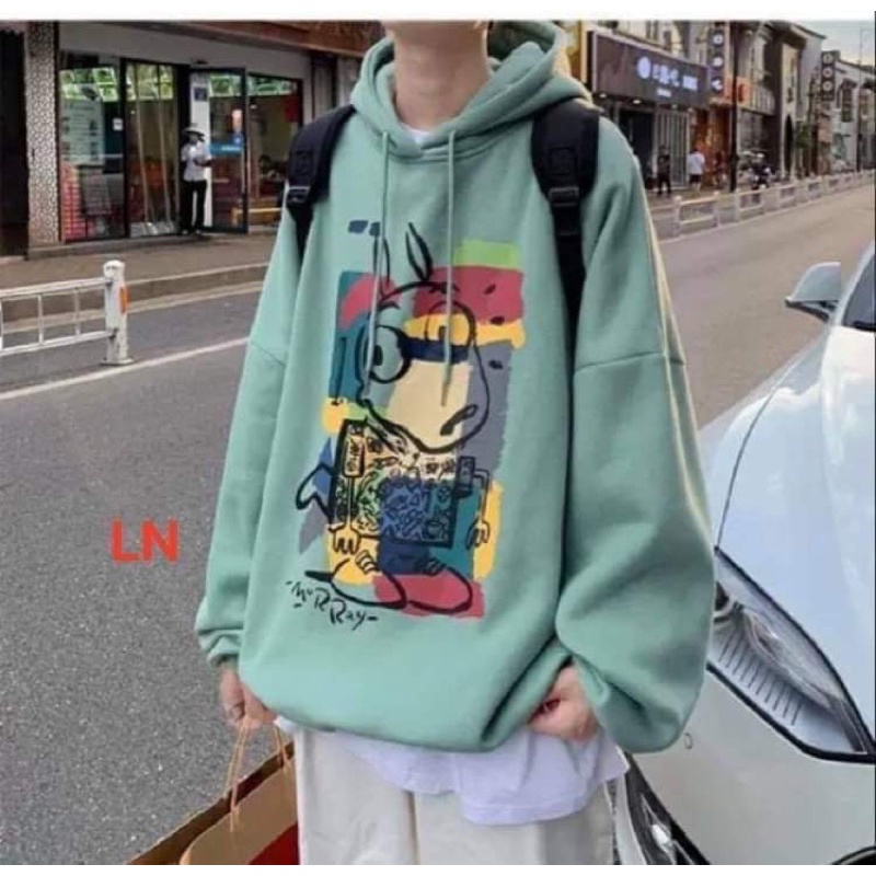 Áo hoodie thỏ đeo kính LN11