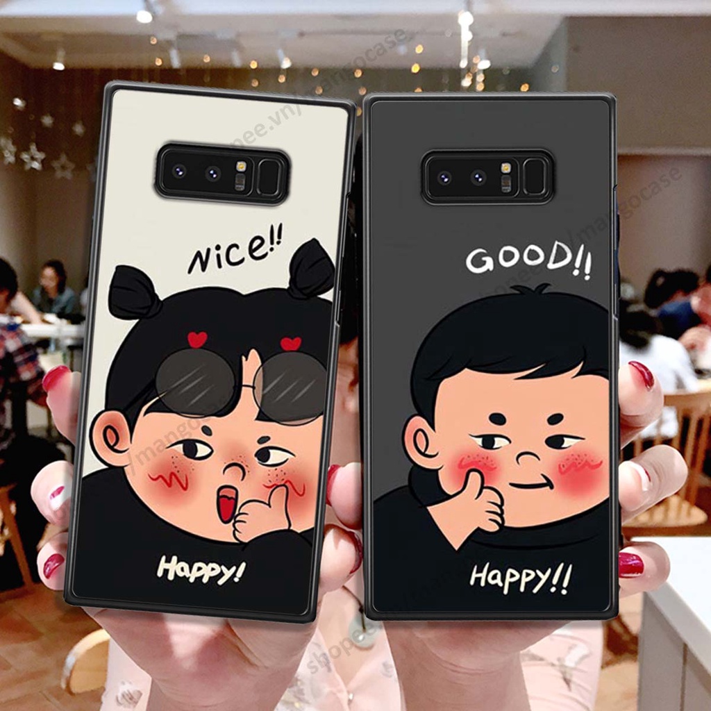 Ốp lưng Samsung Note 8 in hình happy nice, bé gấu đáng yêu