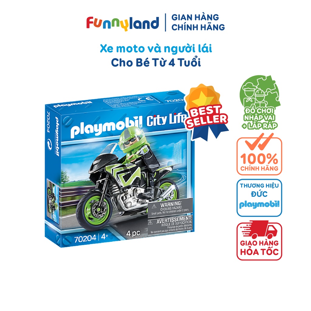 Đồ chơi nhập vai Playmobil Xe moto và người lái