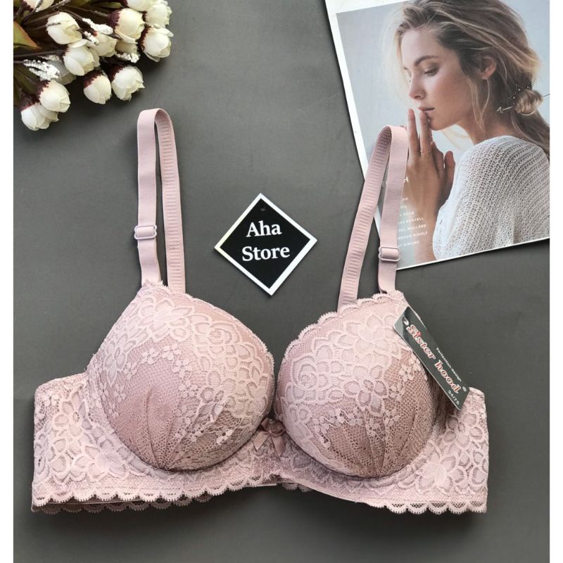 Áo lót ren nâng ngực đệm 5cm, áo ngực không gọng hàng cao cấp siêu nâng đẩy