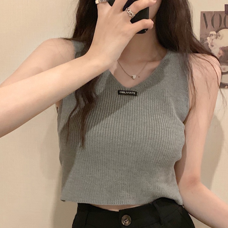 Áo Hai Dây Dệt Kim Cổ Chữ v Phong Cách Âu Mỹ Thời Trang Mùa Hè Cho Nữ