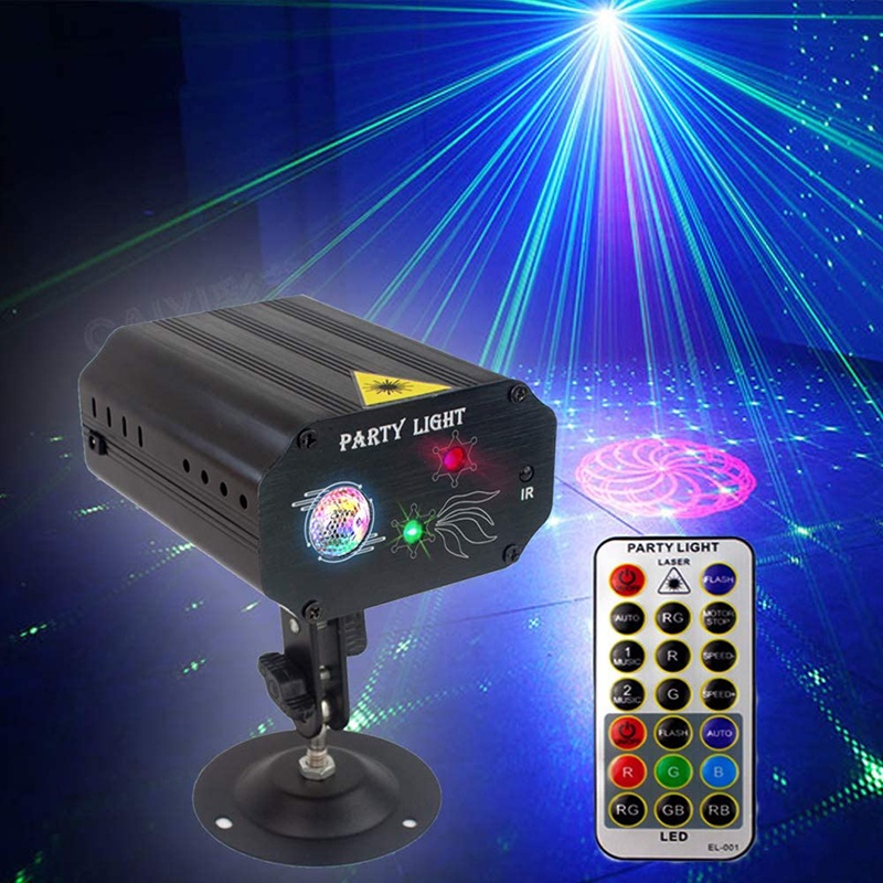 Đèn laser mini điều khiển bằng giọng nói cho phòng DJ tiện dụng