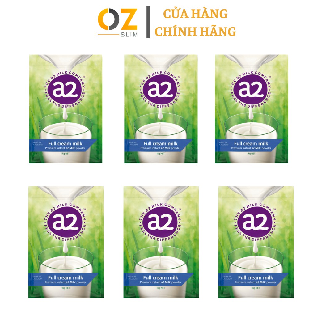 Sữa A2 Sữa Tươi Nguyên Kem Của Úc - Thơm Ngon Vị Sữa Hoàn Toàn Tự Nhiên Chỉ Chứa protein A2 - Combo 6 bịch (6Kg)