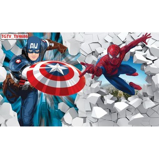 Tranh dán tường 3d Batman và người nhện TB81