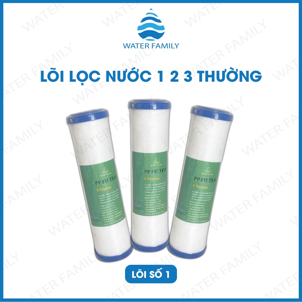 Bộ 3 lõi lọc nước 1,2,3 Chính hãng, sử dụng tất cả máy lọc nước Kangaroo, Karofi, Sunhouse, AquA chính hãng