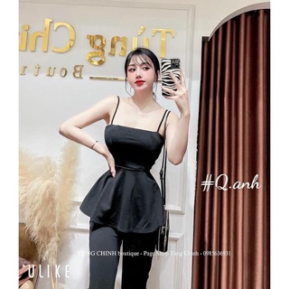 set peplum quần loe sang chảnh