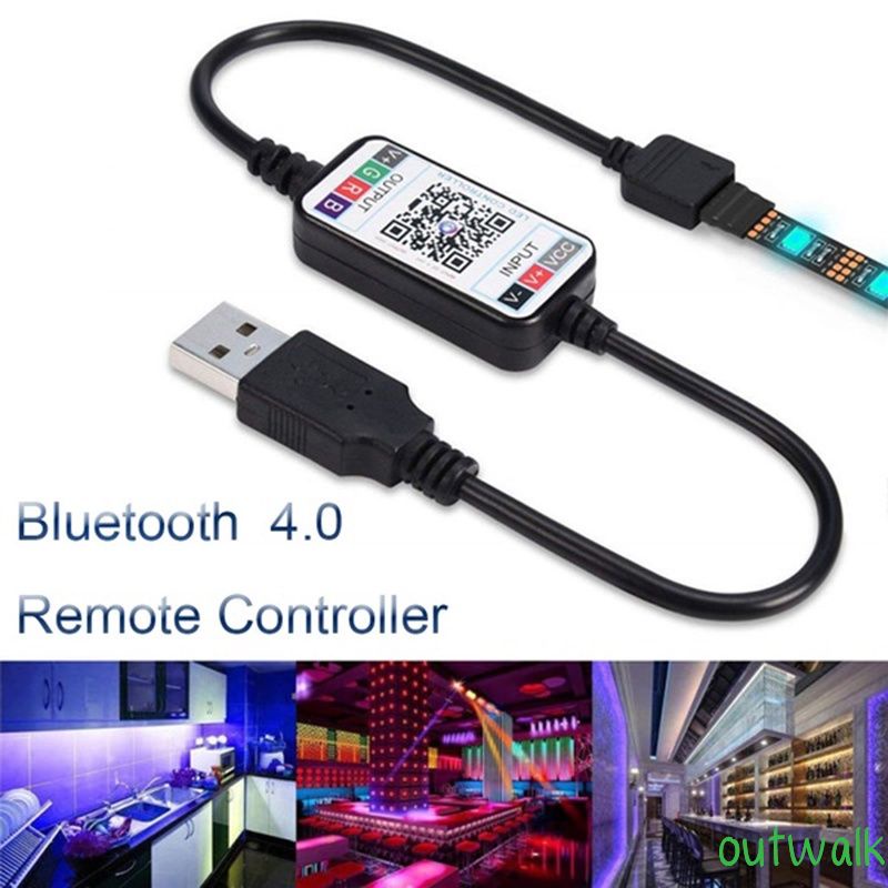 Bộ điều khiển đèn LED không dây USB RGB bluetooth 4.0 5-24V cho điện thoại thông minh