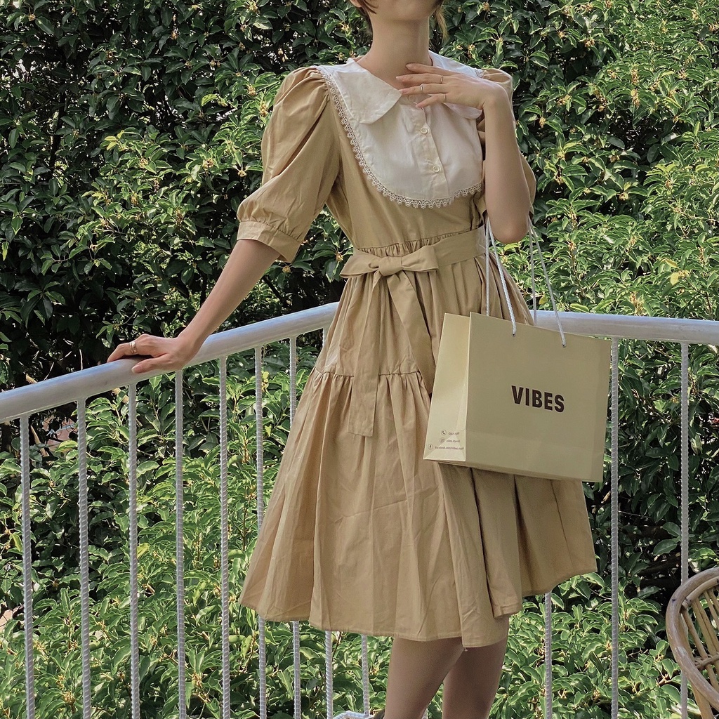 ĐẦM BABYDOLL VINTAGE CỔ SEN YẾN REN_DA399