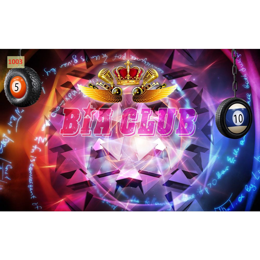 Tranh Club bida vải lụa 3D dán tường cao cấp