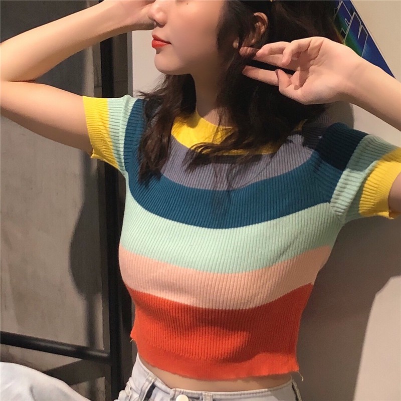 🌈 ÁO THUN KIỂU CẦU VÒNG 🌈 🌈 | BigBuy360 - bigbuy360.vn