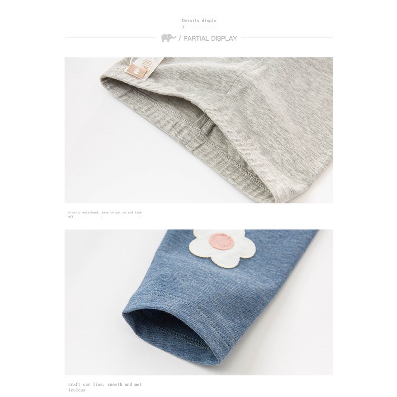 Quần Legging Dài Vải Cotton Họa Tiết Hoa Dễ Thương Cho Bé Gái