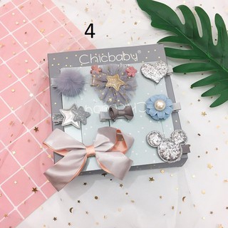 (echi) Set hộp 10c kẹp tóc Chicbaby