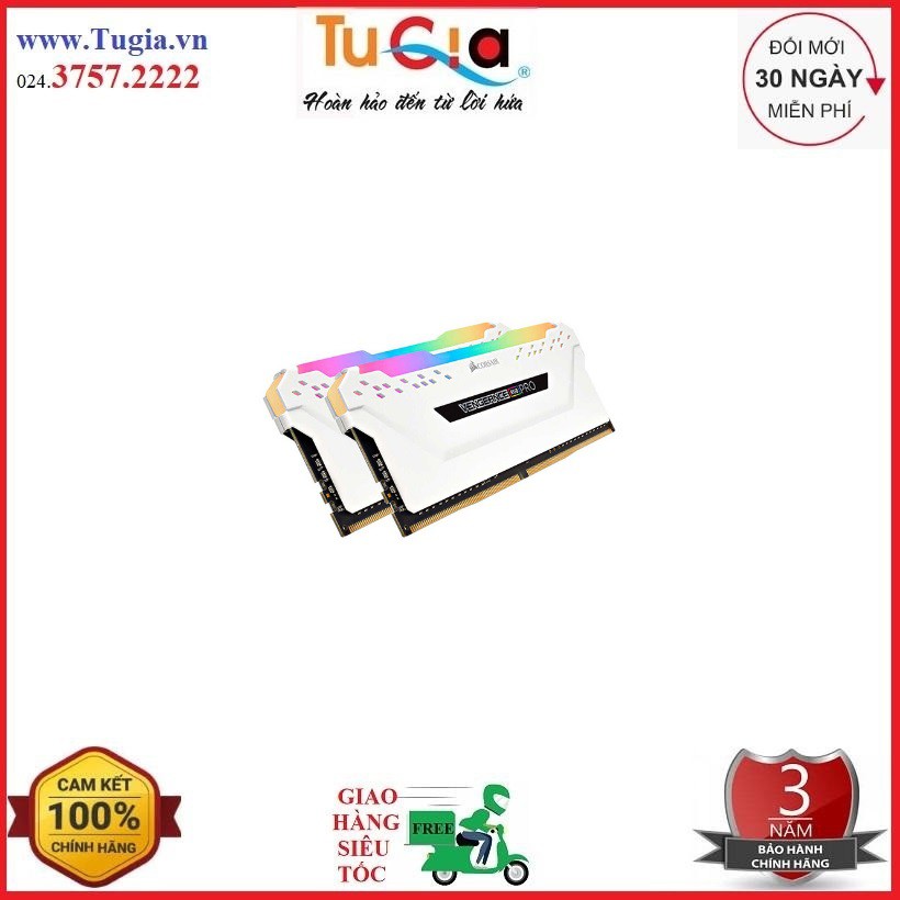 Ram PC Corsair Vengeance RGB Pro White 16GB 3200Mhz DDR4 (2x8GB) CMW16GX4M2E3200C16W