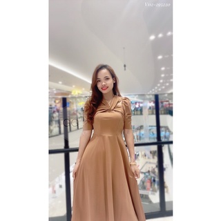 Váy Cổ Yếm Bầu Cho Con Bú D41 Gao Gao Thiết Kế Sang Trọng Lịch Sự Váy Mở Cho Con Ti