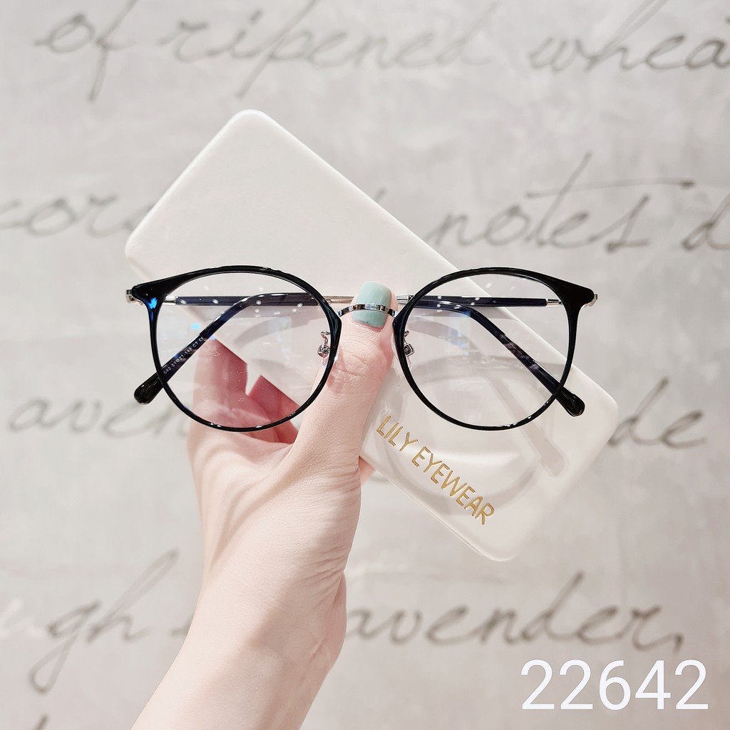 Gọng kính cận nữ Lilyeyewear mắt tròn kim loại gọng mảnh màu sắc thời trang 22642 | BigBuy360 - bigbuy360.vn