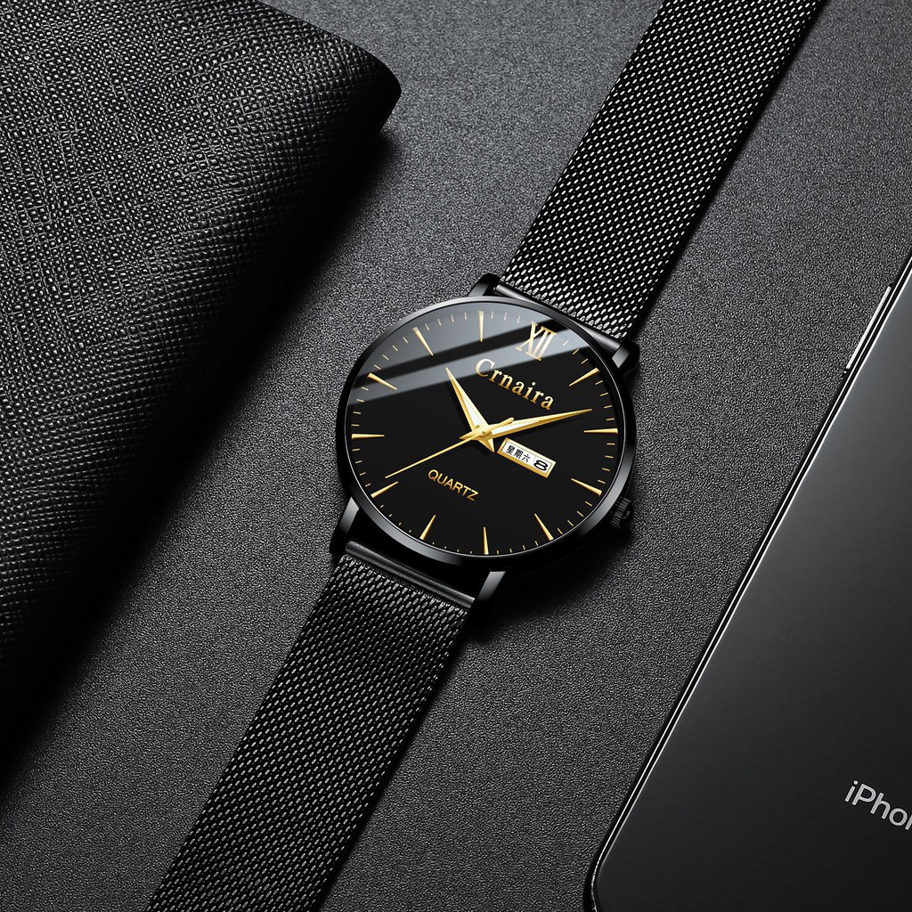 Đồng hồ nam Crnaira Cr079 hàng chính hãng dây thép đặc ko gỉ | BigBuy360 - bigbuy360.vn