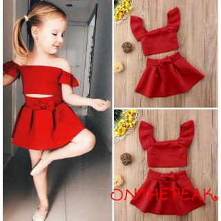 Set Áo Trễ Vai + Chân Váy Xòe Tutu Cho Bé Gái