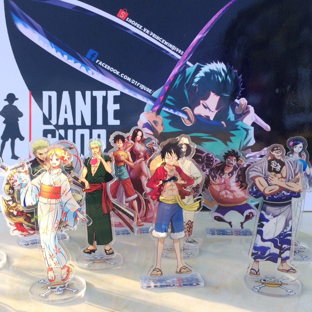 Mô Hình Standee Acrylic Anime One Piece Nhân Vật Luffy, Zoro, Sanji, Nami, Robin (14-15.5cm)