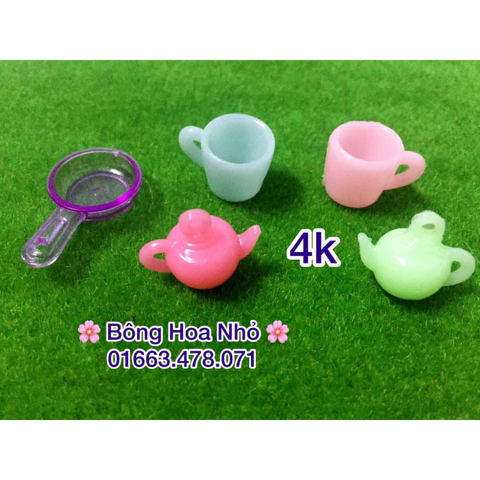 Đồ chơi búp bê - Chén bát dĩa, ly, bộ ấm trà, xoong chảo - vật dụng nhà bếp cho búp bê