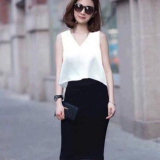 Chân váy bút chì lưng thun -umi hàn