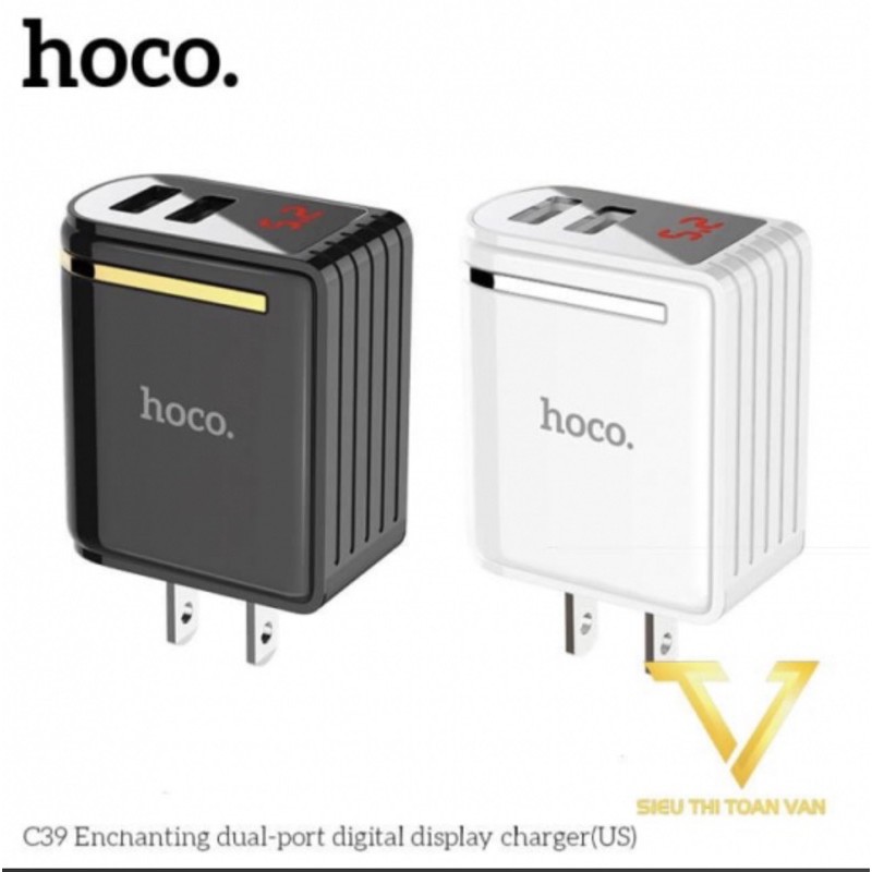 Cóc Sạc Hoco C39 Chính Hãng 2 lộ usb