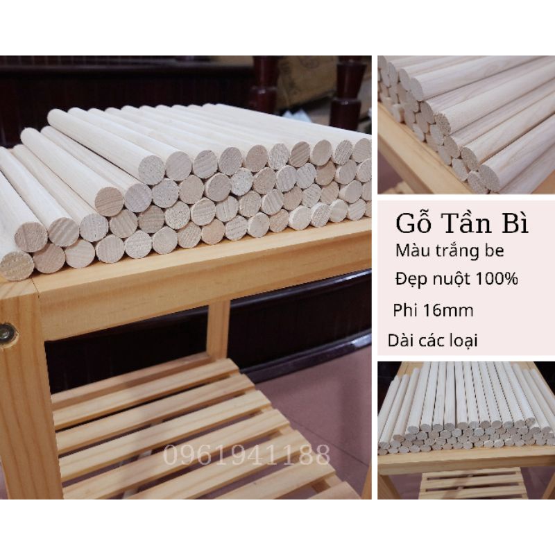 Thanh Gỗ Tròn Tần Bì Phi 16mm,Các Kích Thước