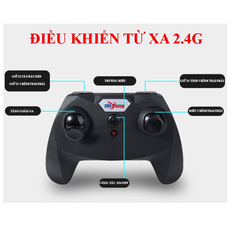 Máy Bay Điều Khiển Từ Xa ZY 530 Pro Size 44cm Xốp Siêu Nhẹ, Chống Va Đập, Chống Nước - Hàng Chuẩn Loại 1 - Bảo Hành 12T