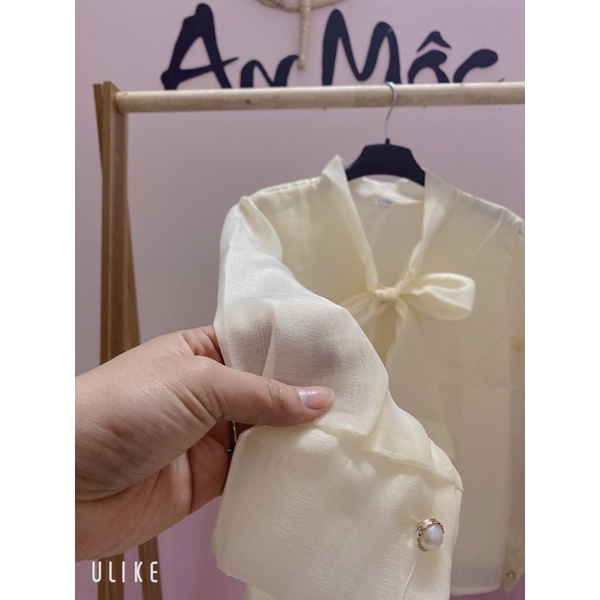 Áo sơ mi von tơ cổ nơ thanh lịch cho cho nữ