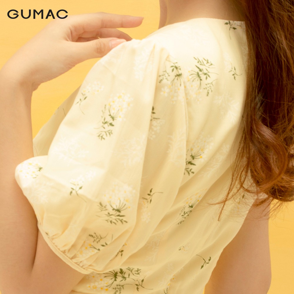 [Mã WAGU12 giảm 20% tối đa 50k đơn 150k] Đầm hoa tay phồng chun DA1090 GUMAC | BigBuy360 - bigbuy360.vn