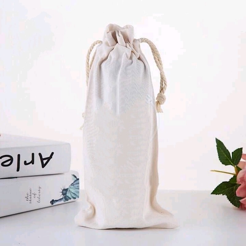 Túi Vải Dây Rút Đựng Bình Nước Tiện Dụng 30 x 15 cm