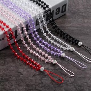 Dây đeo điện thoại, dây đeo bảng tên pha lê handmade